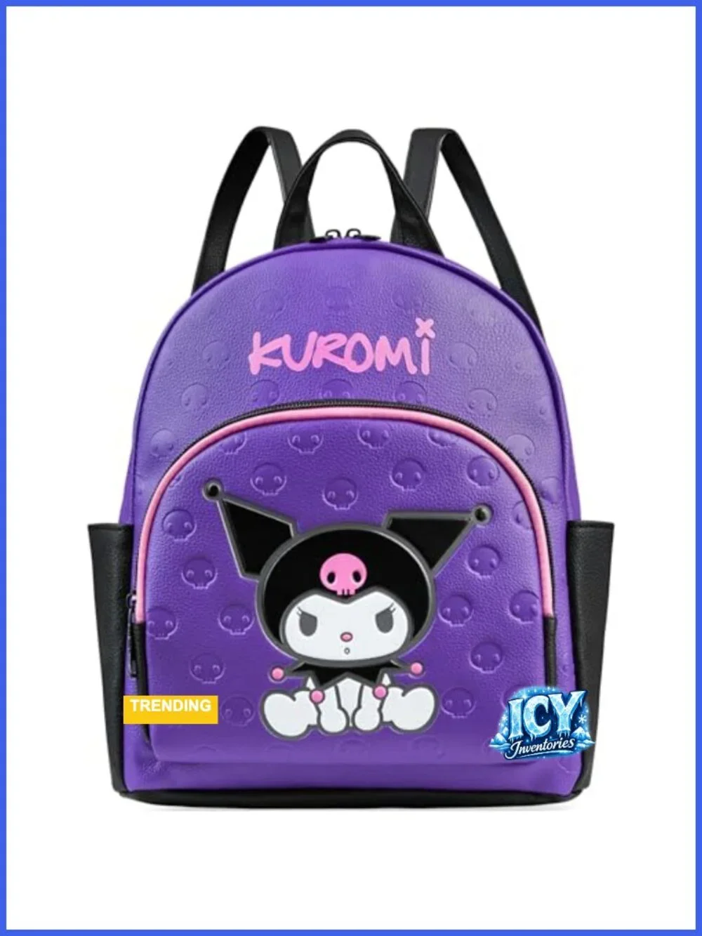 Faux Leather Hello Kitty Kuromi Backpack Daypack Rucksack Adjustable Straps
